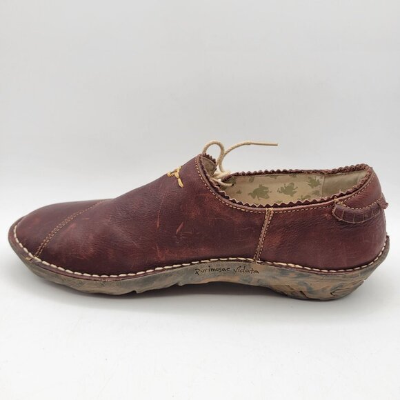 EL NATURALISTA Women's 10 Burgundy Leather Comfort Shoes Unique Quality Spain - Picture 5 of 13